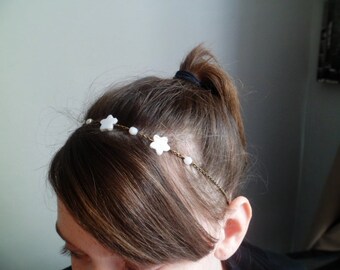 head band / headband 'Star Pearl and Crystal'