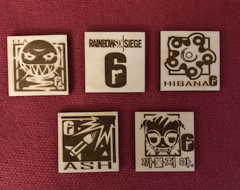 Rainbow Six Siege Female Operators Limited Edition Laser Engraved Wooden Magnet Set