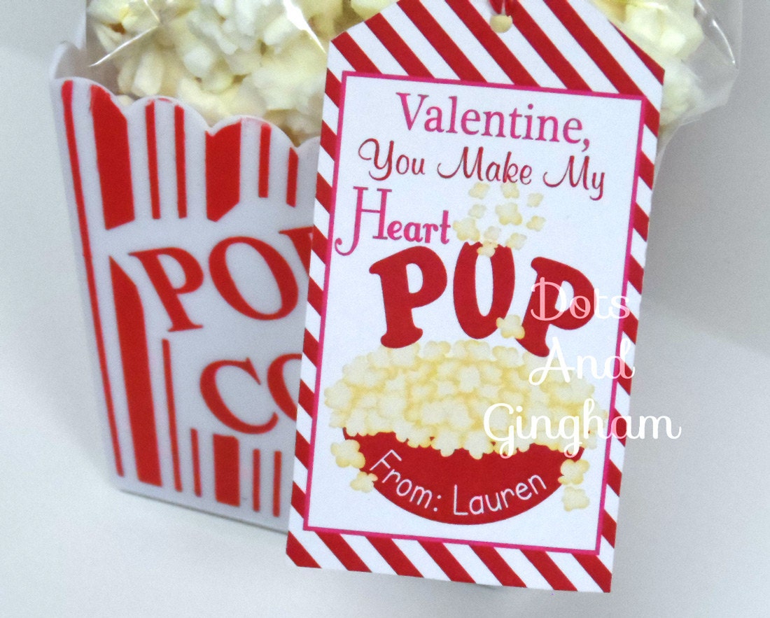 Valentine Popcorn TagPopcorn Valentine Tag Valentine