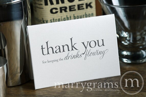 Wedding Card to Your Bartender Thank You for Keeping the Wedding Card to Your Bartender Thank You for Keeping the