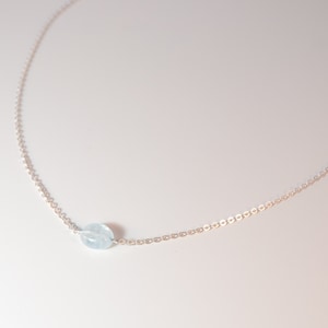Aquamarine Necklace - Sterling Silver Aquamarine Necklace - Dainty Gemstone Necklace - March Birthstone - Something Blue Wedding Necklace