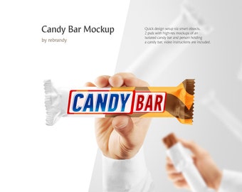 Candy Bar Mockup (Chocolate Bar Mockup, Candy Template)