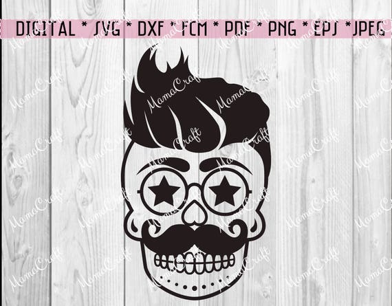 svg hipster sugar skull digital vector cutting file logo svg