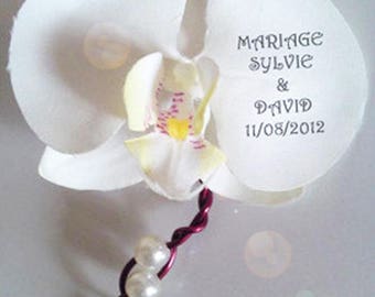 Wire aluminum and customize Orchid boutonniere