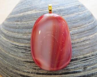0043 - Red Fused Glass Pendant
