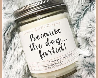 Because the Dog Farted Scented Candle l Pet Candle l Dog Lover Gift l Gift For Dog Owner l Odour Eliminator Candle l Dog Deodorant