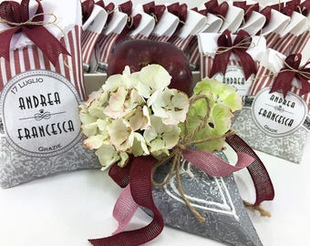 10 Bomboniere personalizzate - Sacchettino 8,5x13 cm per Matrimonio