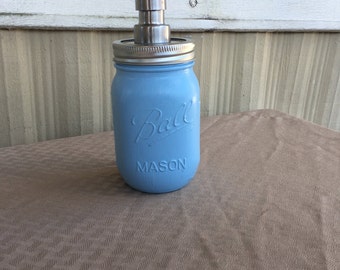 Light Blue mason jar soap dispenser