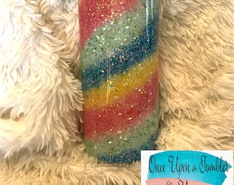 Spring swirl 20 oz skinny Hogg with reususable drinking straw