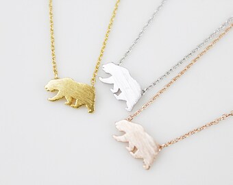 Rose Gold Bear Necklace Dainty and Simple Necklace Birthday Gift Gift for Friends