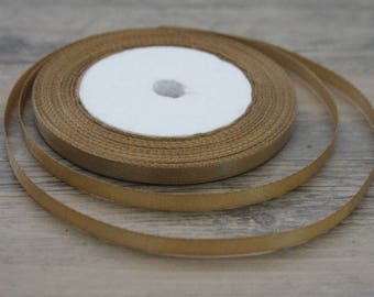 20 m of 6mm camel colored satin ribbon