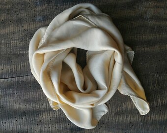 Silk scarf natural dye with fig leaves, plant dyed turban, eco friendly headband, flower dyeing ribbon, natural organic cloth made in italy