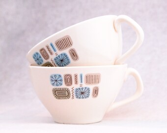 Pair of Canonsburg Mid-Century Temporama Tea Cups