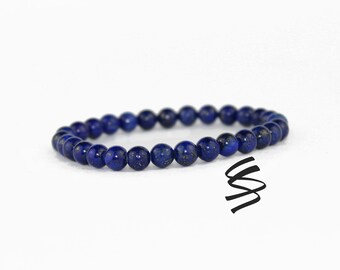 Lapis Lazuli Bracelet, Blue Stone Bracelet, Lapis Bracelet, Lapis Jewelry, Lapis Beads, Blue Beads, Chakra Healing Stone, Natural Quartz Gem