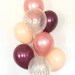 Blush and Burgundy Balloons | Rose Gold Balloon Bouquet | Rose Gold and Burgundy Balloon Bouquet | Blush Balloons | Blush Bridal Shower Deco