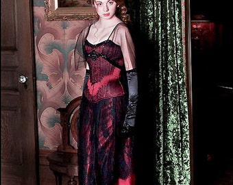 Victorian Satin & Lace Corset (22" waist)
