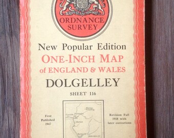 Vintage Ordnance Survey Map. Sheet 116 - Dolgelly. 1940's.