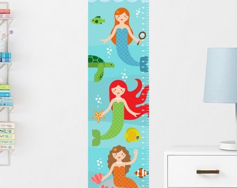 Mermaids Growth Chart Decal, Mermaid Height Chart, Mermaids Growth Chart, Girls Height Chart
