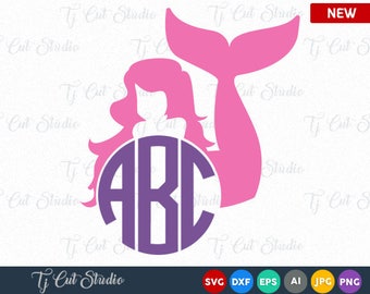 Download Mermaid Svg Mermaid Monogram Svg Mermaid Svg Files Split