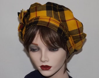 Ladies Tartan Tam, Scottish Tartan Beret, MacLeod Dress Tartan Hat