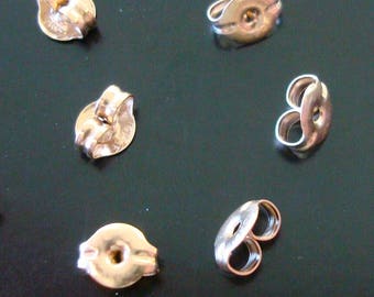 Six 14kt Gold filled butterfly post earring backs clutches wire nuts 5mm GFE001