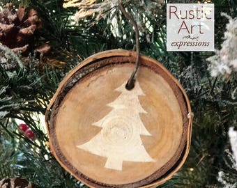 IVORY Christmas Tree Rustic Ornament | Reclaimed Wood Christmas Ornament | Hostess Gift