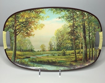 vintage scenic lacquerware tray Made in Japan