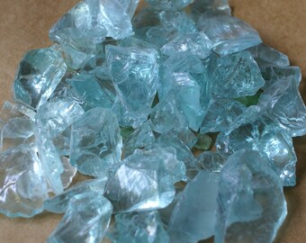 Blue crystal sea glass - blue seaglass - vase filler - blue glass crystals