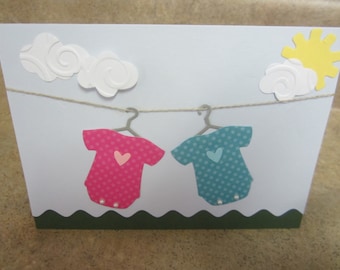 Twins Baby card Baby Shower card Congratulations on Your Pregnancy card