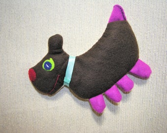 beige and Brown, dog plush toy, OOAK