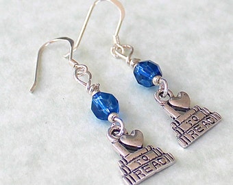 Book Earrings - Love to Read Gift - Book Jewelry - Book Club Gift - Book Club Earrings - Book Club Jewelry - Love to Read Earring Blue E188