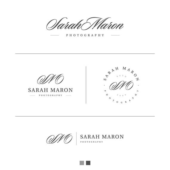 Mini Branding Kit, Branding Kit, Branding Set, Silver Logo, Photographer Logo, Elegant Logo, Small Business Logo, Calligraphy Logo, Logo