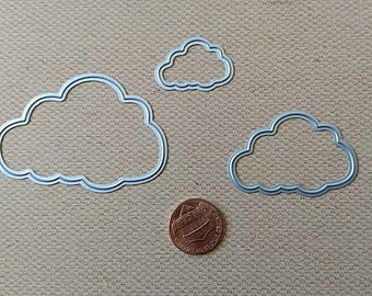 Scalloped Puffy Cloud Metal Cutting Die Set 3pc