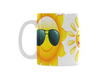 Sunny Day White Ceramic Coffee Mug (White) 11 oz.