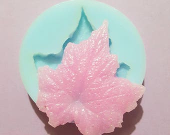 Detailed leaf flexible silicone mold semi gloss (random color)