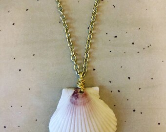 Boho Sea Shell Necklace, sea shell necklace, scallop shell necklace, sea shell necklace