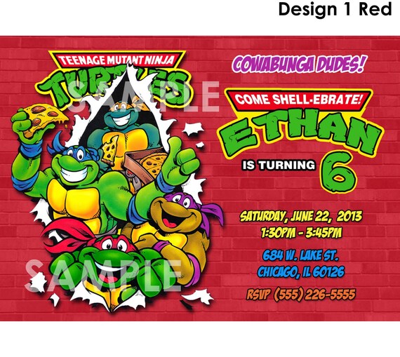 Teenage Mutant Ninja Turtles Party Invitations Free 7