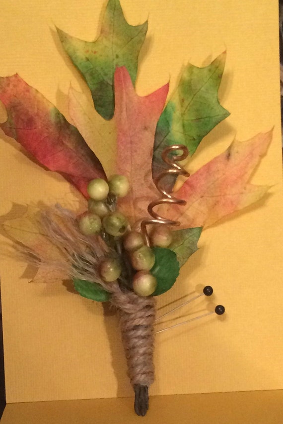 Autumn Leaves Boutonniere