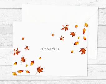 Hübsche Herbstblatt danken Ihnen Karten X10 - danke Postkarten - fallen danke Karten - Hochzeit-Dankeschön-Karten - saisonale Dankeschön-Set