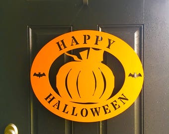 SALE! 2 left! Order today for Halloween! fall door decor pumpkin