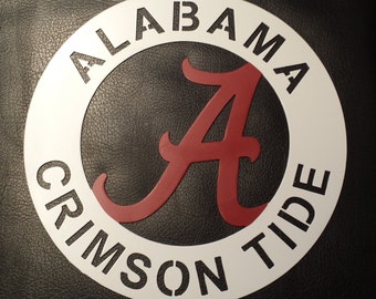 Alabama Crimson Tide Circle With Metal A Logo Home Decor