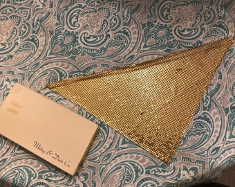 Vintage Whiting and Davis Mesh Cowl/Bib Goldtone