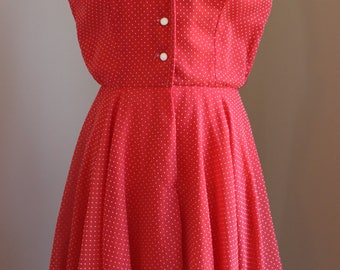 1950s Red Polka Dot Day Dress