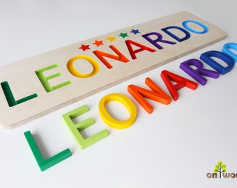 Personalized Baby Gifts - Wooden Name Puzzle - Baby Name Puzzle - 1st Birthday Gift Boy Girl - Gift for Baby - Toddler Gift - Baptism Gift
