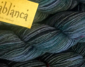 Cascade Casablanca 21 Teal Denim 13.99 +1.99ea to Ship - 220yds 100gr - Long Self Striping Wool Silk Mohair Yarn (Discontinued) MSRP 17.95