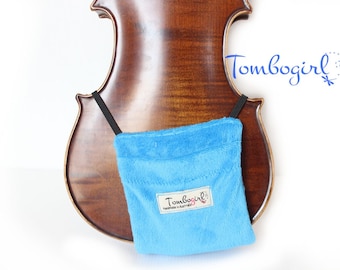 Violin Shoulder Rest & Chin Comforter Adjustable Padding Pocket 1/10, 1/8, 1/4, 1/2, 3/4 and 4/4 - Australian made, Aqua Blue
