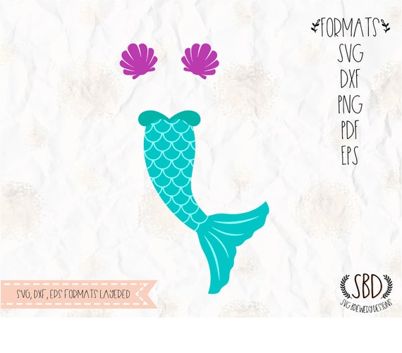 Download Mermaid tail mermaid clam shells bra Mermaid SVG layered