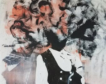 Mess-head no. 008- mixed media - Original Artwork
