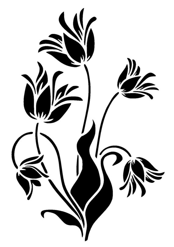 Download 5.8/8.3 lilly flower stencil. A5.