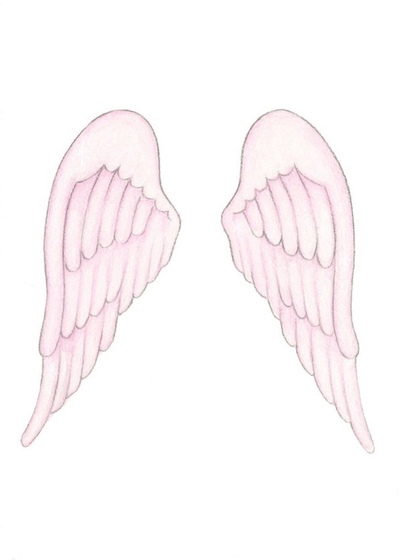 Pink Angel Wings Illustration Art Print